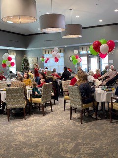 This is a dining room shot of the Breakfast with Santa event